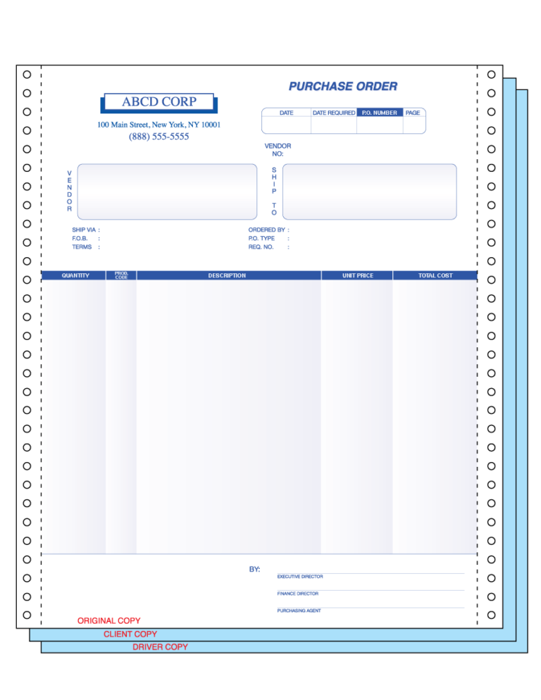Continuous Forms Fast Turnaround Business Forms